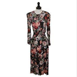 Zara Sheer Midi Dress with Puff Sleeve